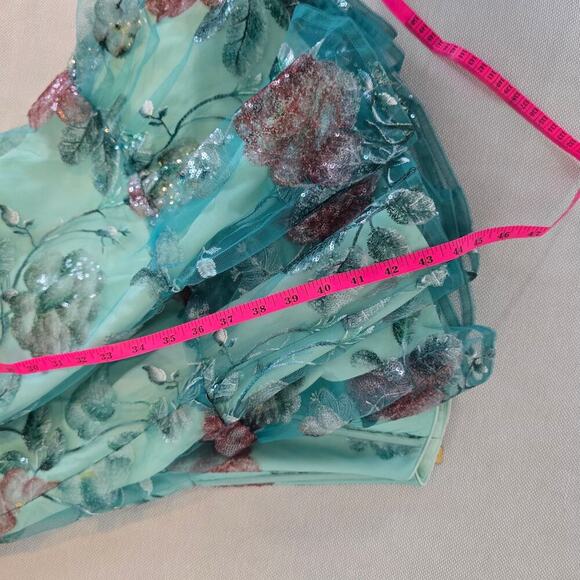 Dress The Population Carina Strapless Sweetheart Sequin Midi Dress Sz Large - Picture 10 of 14